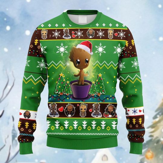 Christmas Baby Groot Ugly Sweater, Guardians Of The Galaxy Shirt, Disney Trip Xmas Sweater, Magic Kingdom Shirt, Disney Birthday Gift