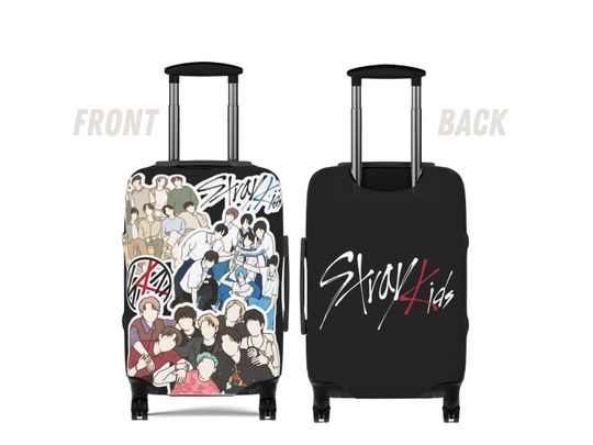 StrayKids Luggage Cover, Kpop Logo, Kpop Merch, Kpop Gift, Kpop Art, Kpop SKZ Suitcase, Kpop Suitcase, Kpop Travelgift, Luggage Cover