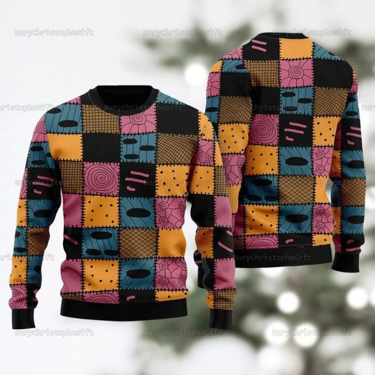 Christmas Sally Skellington Ugly Sweater Shirt, Nightmare Before Christmas Ugly Christmas Sweater, Sally Halloween Cosplay Outfit