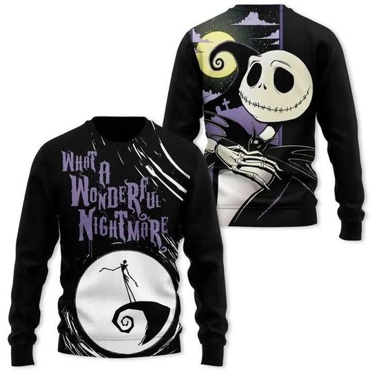 Jack Skellington Ugly Sweater, The Nightmare Before Christmas Sweater, Oogie Boogie Xmas Sweater, Sweater For Men, Christmass Gift