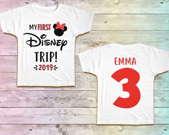 My First Disney Trip Shirt, Minnie First Disney Trip Tshirt, Minnie Bow Shirt Tee , First Disney Trip Outfit Theme, Disney Vacation Shirt