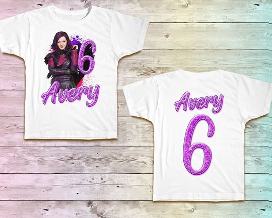 Descendants Birthday Shirt, Descendants Party Girl's Tshirt, Descendants Outfit, Descendants pink tee, raglan, Girls Descendants Baseball