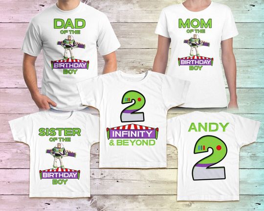 Buzz lightyear birthday shirt, Two infinity and beyond shirt, toy story family shirts, 2 2nd birthday shirt, toy story birthday shirt white