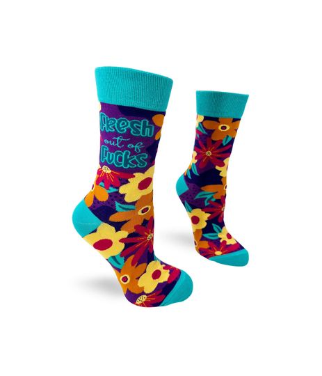 Fresh out of F..ks Sassy Ladies' Crew Socks | Inappropriate Swear Word Socks | Funny Curse Words Socks | Profanity Socks