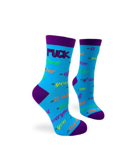 F**k Everything Sassy Ladies' Novelty Crew Socks | Inappropriate Swear Word Socks | Funny Curse Words Socks | Profanity Socks