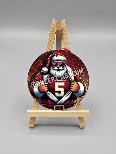 Washington Commandeers Santa Claus Shows Loyalty Metal Holiday Christmas Tree Ornament