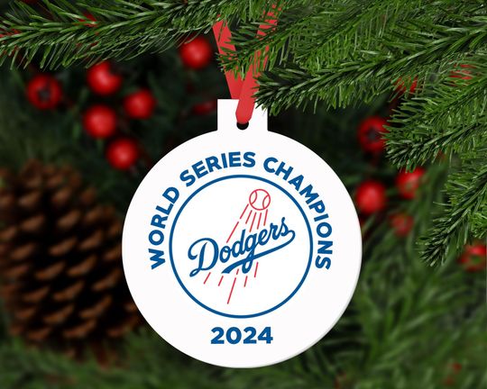 Dodgers World Series Champions 2024 Baseball Ornament for Christmas Tree Los Angeles Dodgers Baseball World Series LAD
