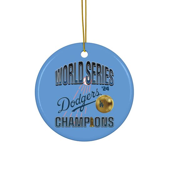 Ceramic Ornament - Dodgers World Series Champions 2024 - Baseball Fan Decor, Holiday Gift, Tree Decoration, Sports Keepsake, Gift for him
