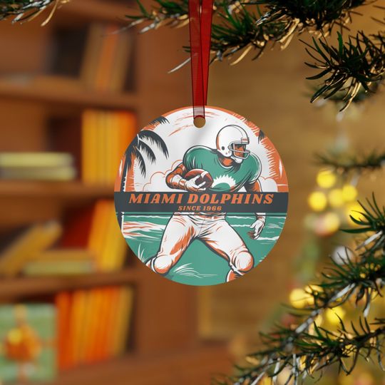 Miami Dolphins Ornament - Vintage Miami Dolphins Christmas Decoration, Unique Sports Fan Gift