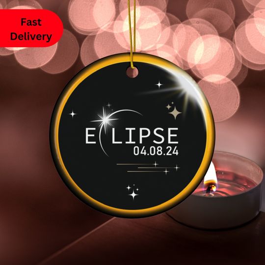 Solar Eclipse 2024, Total Lunar Eclipse, Inspired Handmade Ornaments, Christmas Ornament, Unique Keepsake Gift, Gifted, Blood Moon, Mars Sky