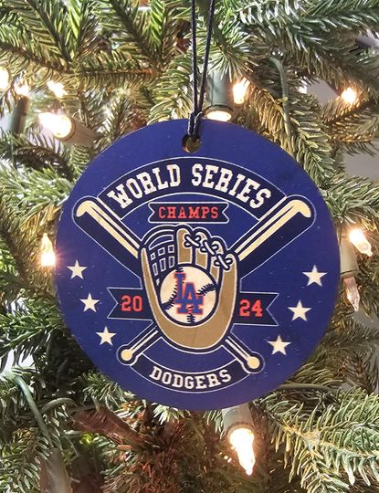 2024 World Series Champions Blue 3" Round Wood Ornament, Texas, Wood, Baseball , 2024 World Series Champions