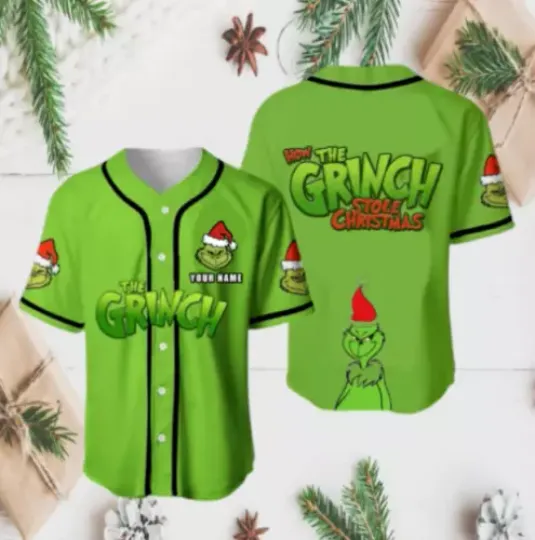 Custom The funny character Christmas Baseball Jersey Merry Grin Baseball Jersey.new