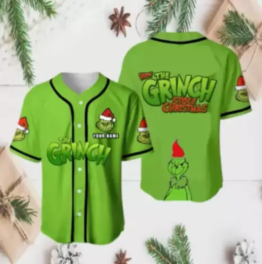 Custom The funny character Christmas Baseball Jersey Merry Grin Baseball Jersey Xmas