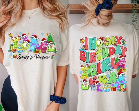 Monster Inc Birthday Christmas Shirt, In My Birthday Girl Era Shirt, Mike Wazowski Shirt, Monster Inc Birthday Shirt, Family Christmas Shirt