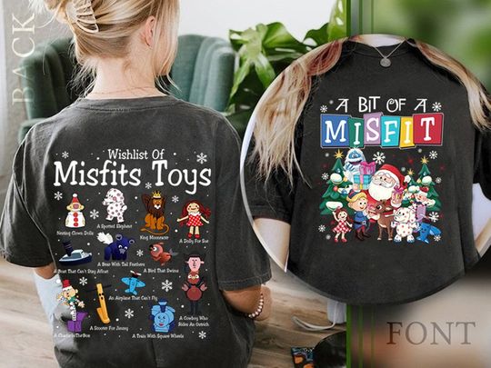 Wishlist Of Misfits Toys Shirt, Rudolph The Red Nosed Reindeer Christmas Shirt, A Bit Of A Misfit Shirt, Christmas Shirts, Christmas Gifts