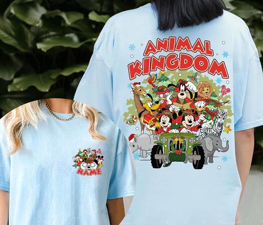 Disneyland Animal Kingdom Christmas Shirt, Mickey And Friends Christmas Shirts, Disneyland Family Vacation 2024, Disneyland Safari Christmas