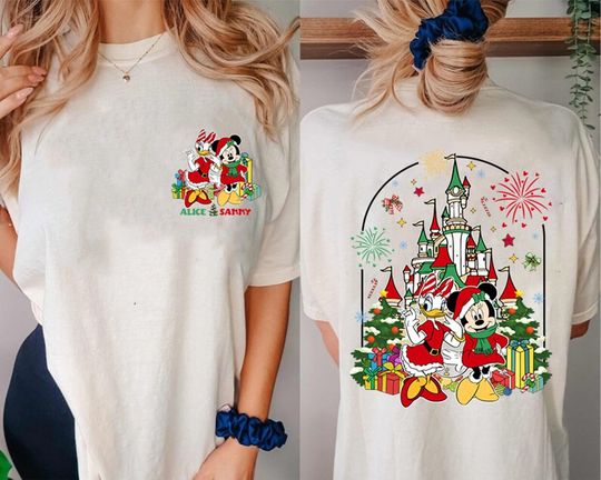 Personalized Minnie And Daisy Besties Christmas Shirt, Disneyland Christmas Shirt, Disneyland Besties Christmas Shirt, Christmas Party Shirt