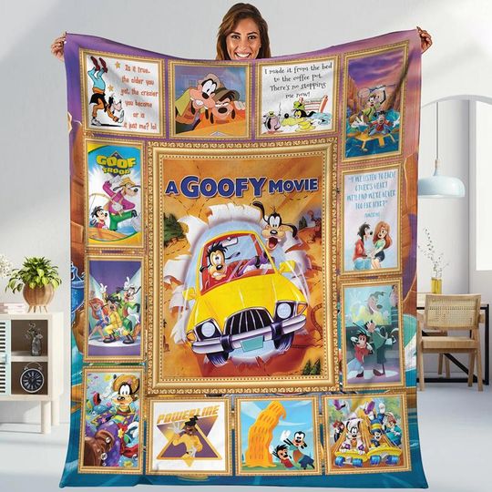 Disneyland A Goofy Movie Blanket, Goofy Max And Roxanne Disneyland Blanket, Disneyland Birthday Gift Blanket, Disneyland Christmas Blanket