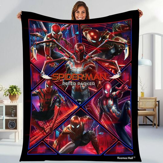 Spider Man No Way Home Blanket, Amazing Spider Man Peter Parker Blanket, Spidey Avengers Superhero Throw Blanket For Bed Couch Sofa