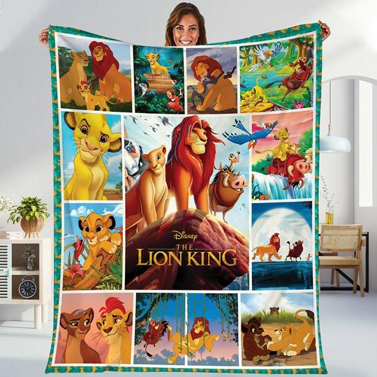 Lion King Blanket, Simba Nala Timon Pumbaa Blanket, Animal Kingdom Disneyland Throw Blanket For Bed Couch Sofa, The Lion King Blanket