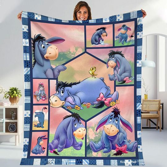 Winnie The Pooh Eeyore Blanket, Winnie The Pooh Eeyore Birthday Blanket, Eeyore Blanket, Christmas Gifts, Disneyland Blanket