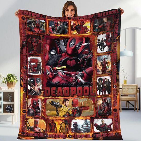 Deadpool Blanket, Deadpool And Wolverine Blanket, Superhero Blanket, Amazing Deadpool Blanket, Legend Deadpool Blanket, Funny Movie 2024