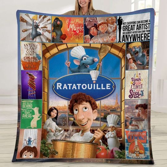 Ratatouille Movie Blanket, Disneyland Remy Rat Anyone Can Cook Blanket, Chef Remy Disneyland Throw Blanket Blanket For Bed Couch Sofa