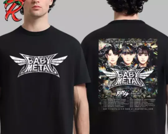 Baby.metal World Tour 2024 2025 UK Europe Arena 2025 Tour  DATE T-SHIRT