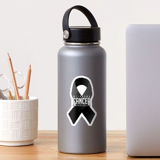 Black Ribbon Melanoma Cancer Awareness Advocacy Gift Sticker