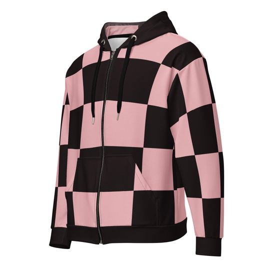 tanjiror neko Zip Up Hoodie, demon Inspired Anime Fan Zipper Jacket Kamado Haori Cosplay Winter Christmas Gift Xmas Clothing