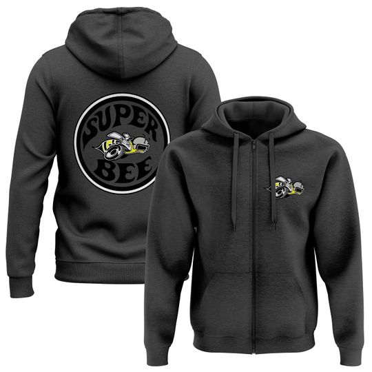 Dodge Superbee Coronet Charcoal Zip Hoodie