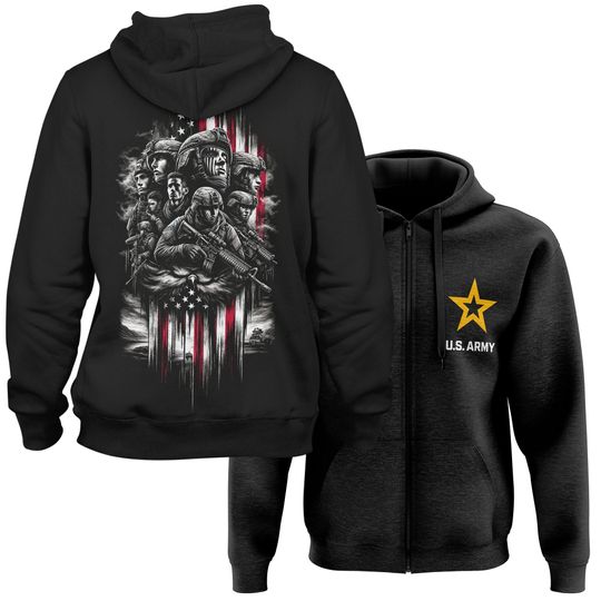USA Military Zip Hooded Jacket Brotherhood, United States Armed Forces Zipper Hoodie Afghanistan