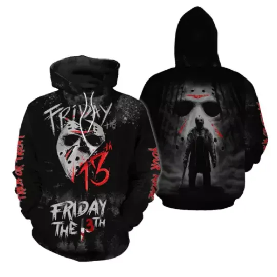The Friday Of 13th Halloween Horror Movie 3D Hoodie