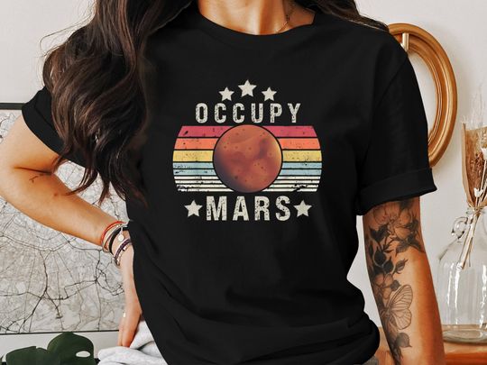 Occupy Mars astronomy space shirt, telescope tee, funny astronaut, spacex elon musk shirt
