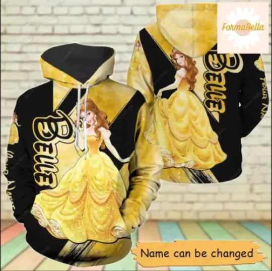 Personalized Princess Belle 3D HOODIE Halloween Gift