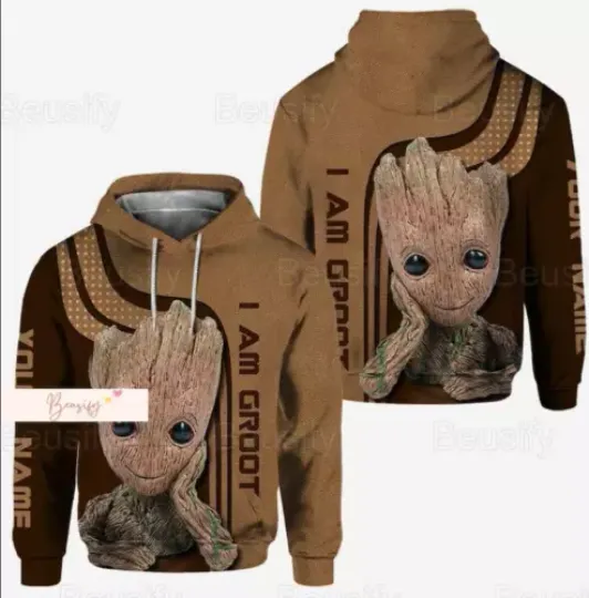 Custom I Am Groot 3D HOODIE Halloween Gift Best Price Christmas Gift