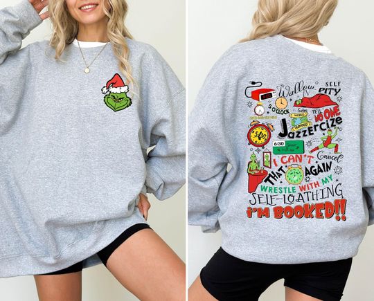 My Day I'm Booked funny character Sweatshirt, funny character Jazzercise Sweatshirt, Merry Grin Sweater, funny character Family Shirt, funny character Shirt, Two Sided Tee