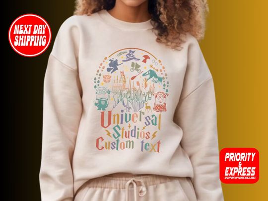 Custom 2024 Universal Studios Family Trip Sweatshirt, Family Vacation Sweater, Wizard House Sweat