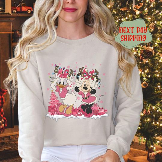 Minnie and Daisy Christmas Sweatshirt, Minnie Christmas Sweat,Disney Xmas Girls Trip,Baby Christmas