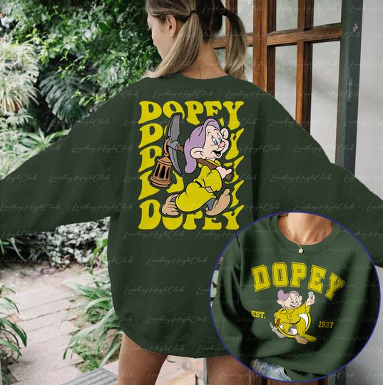 Dopey Dwarf Disney 2 Sided Sweatshirt, Snow White & 7 Dwarfs Shirt, Disney Dopey Shirt, 7 Dwarf Dopey Shirt, WDW Family Magic Shirt