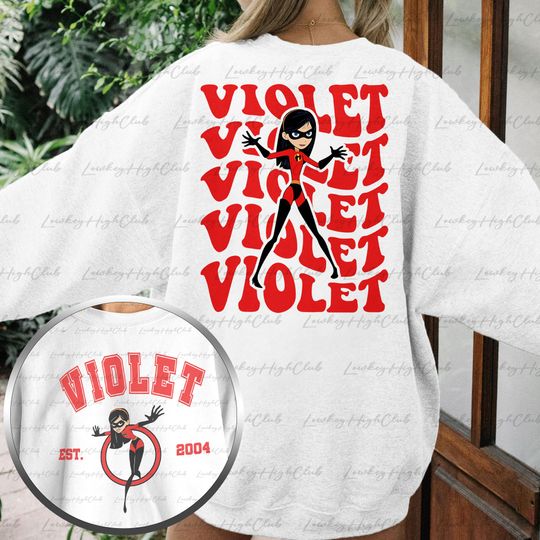 Disney Violet Incredibles 2 Sided Sweatshirt, Incredibles Girl Shirt, Disney Violet Shirt, Incredibles Family Disney Epcot Shirt