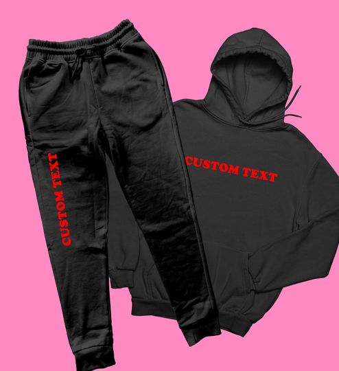 Custom Text CB 2 Pc Hoodie & Jogger Set | Hoodie | Loungewear | Cute Pastel Clothing | Gift For Her | Custom Hoodie | Cute Set