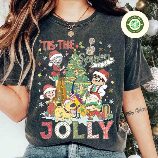 Tis The Season to be Jolly, Disney Up Christmas shirt, Most Wonderful Time of the Year, Up Very Merry Christmas shirt, Carl Ellie Russel Dug