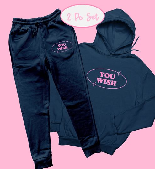 You Wish 2 Pc Hoodie & Jogger Set | Cute Clothing |Graphic Hoodie | Loungewear | Cute Pastel Clothing | Girl Gift | Harajuku | Cute Set