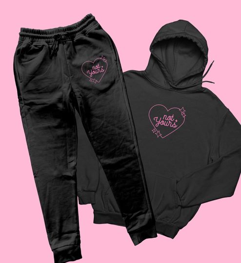 Not Yours 2 Pc Hoodie & Jogger Set | Cute Clothing |Graphic Hoodie | Loungewear | Cute Pastel Clothing | Gift For Girl | Harajuku | Cute Set