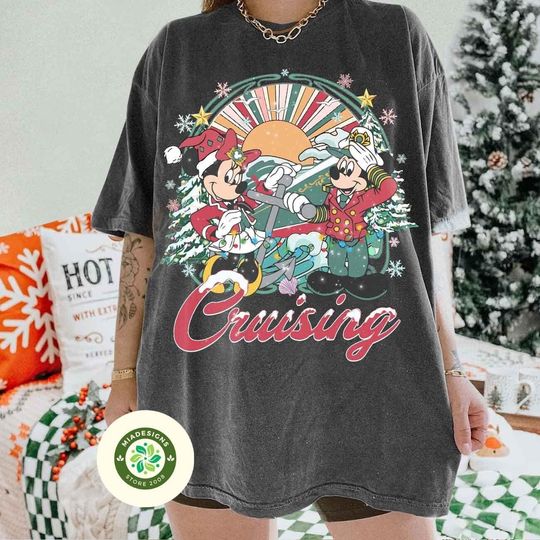 Vintage Mickey and Friends Disney Christmas Cruising T-shirt, Disney Very Merrytime Cruises shirts,  Christmas Disney Cruise Line shirt