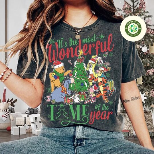 Vintage It's The Most Wonderful Time of The Year Pooh Christmas shirt, Winnie The Pooh Disney Christmas Party Tee Shirt