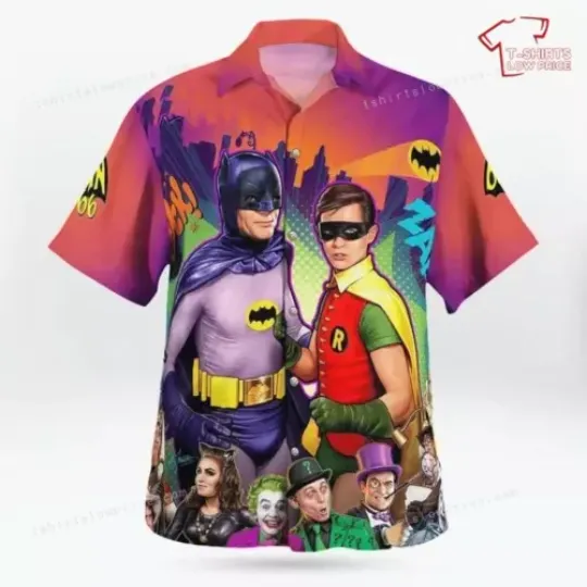 Batman Hawaiian Shirt, Batman Casual Button Down Shirt Unisex Adults Size