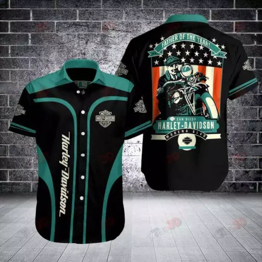 Personalized  Haarleyy Davidson Button Shirt 3D All Over Print Hawaiian Shirt