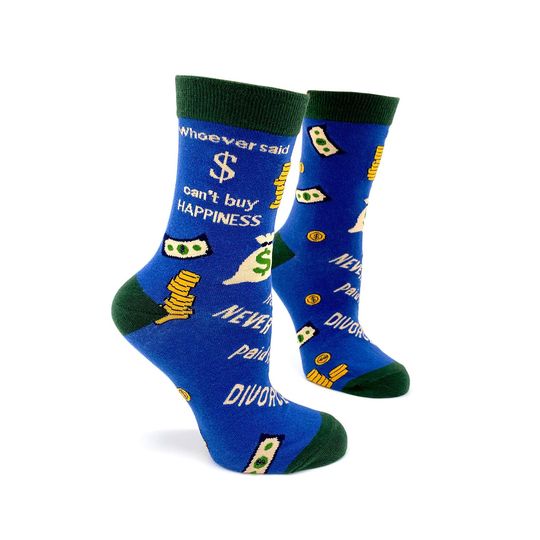 Whoever Said Money Can't Buy Happiness Has Never Paid For a Divorce Women's Crew Socks | Divorce gift | Funny Socks | Newly Single